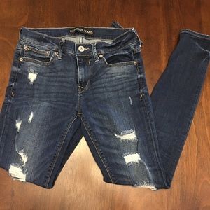 EXPRESS Mid-rise Dark Distressed Legging